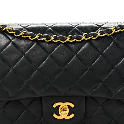 Chanel Lambskin Quilted Medium Double Flap Navy 8 of 10