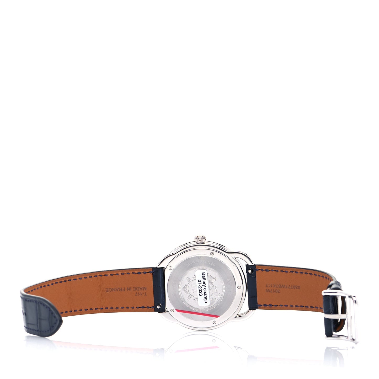 Stainless Steel Alligator 40mm Arceau Quartz Watch Bleu Abysse