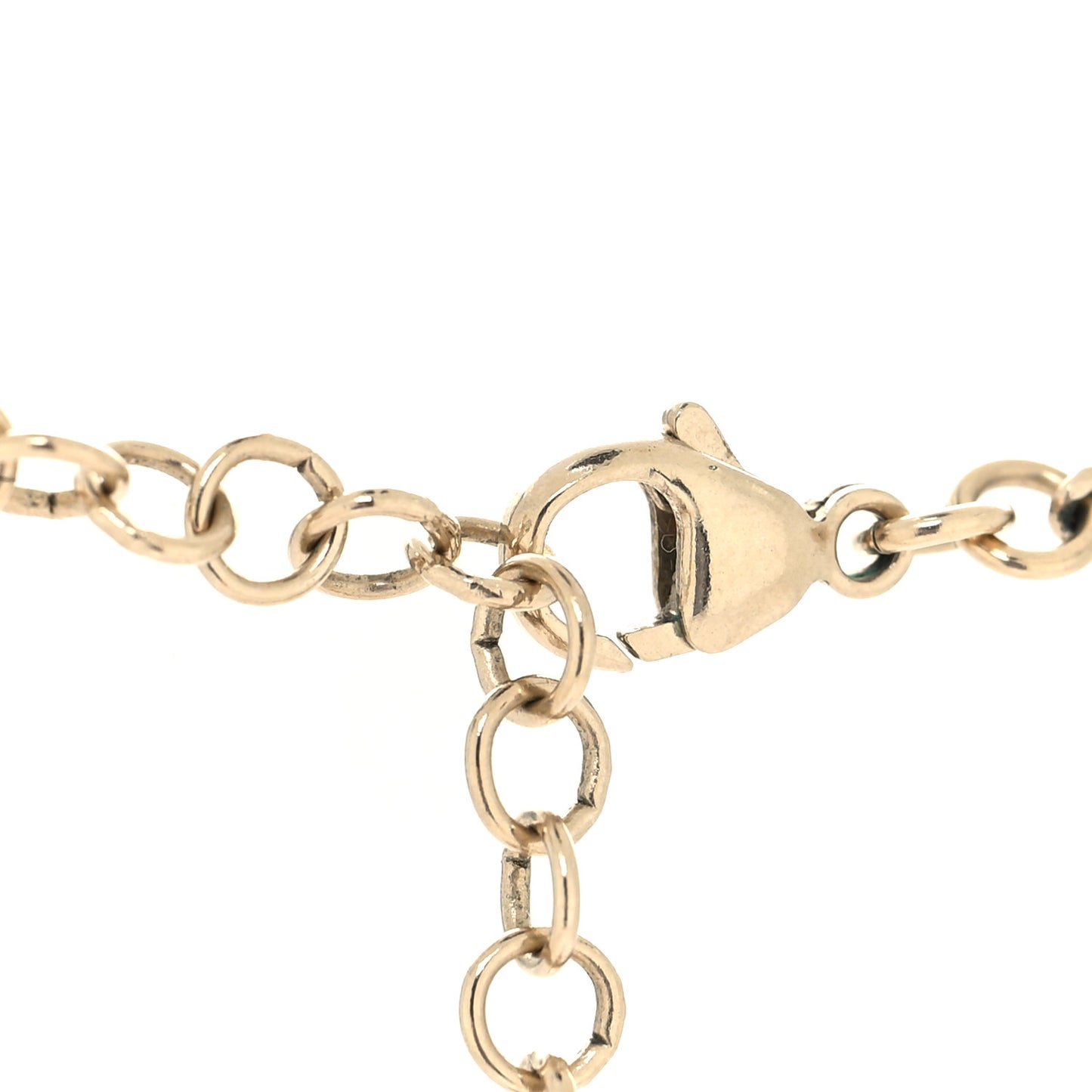 Crystal Pearl CC Heart Necklace Gold
