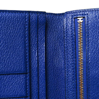 Hermes Chevre Mysore Bearn Gusset Wallet Bleu Electrique 14 of 15