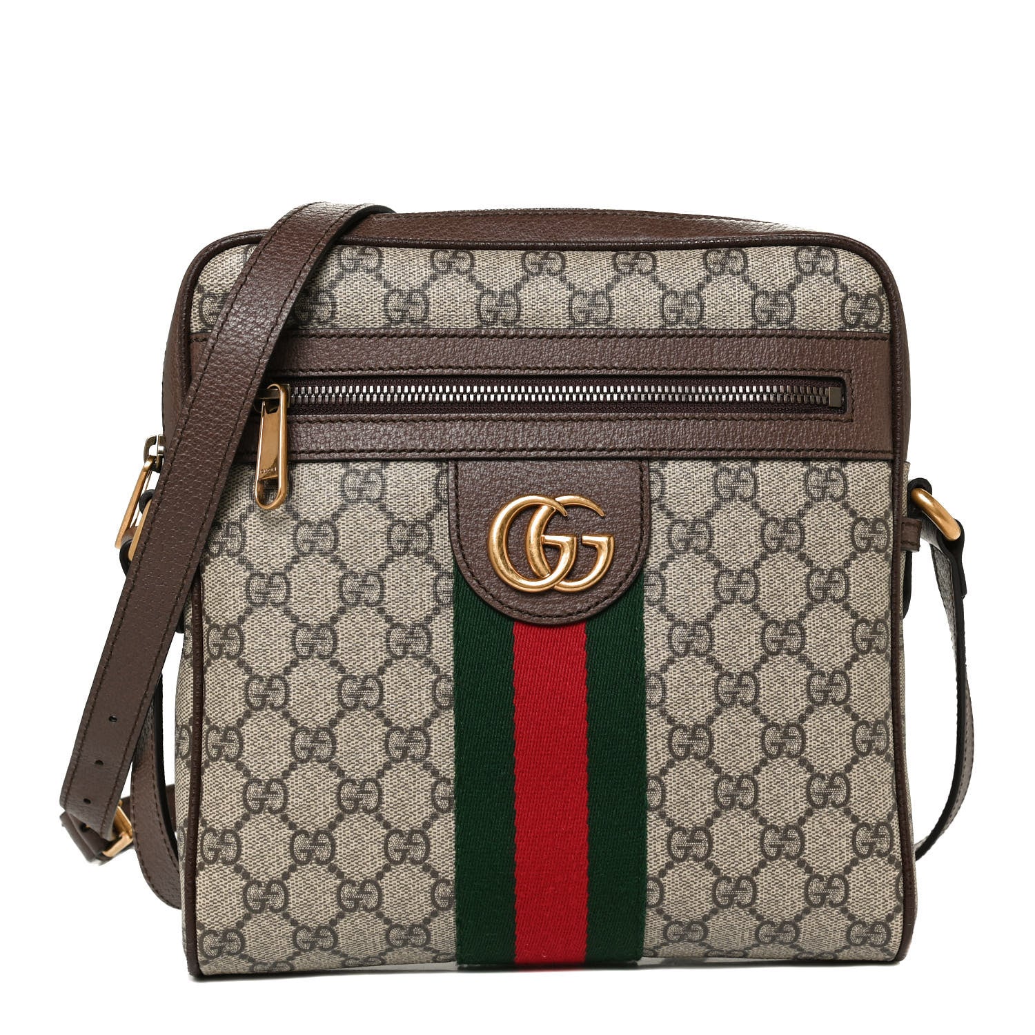 Gucci GG Supreme Monogram Web Small Ophidia Messenger Bag Brown 1 of 11