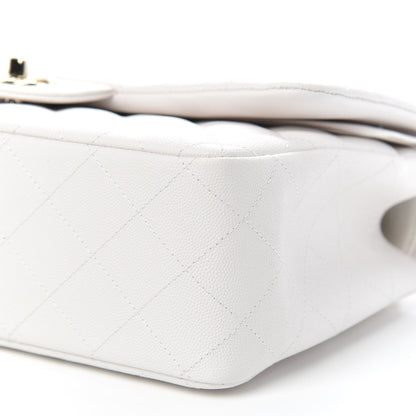 Chanel Caviar Quilted Jumbo Double Flap White 10 of 11