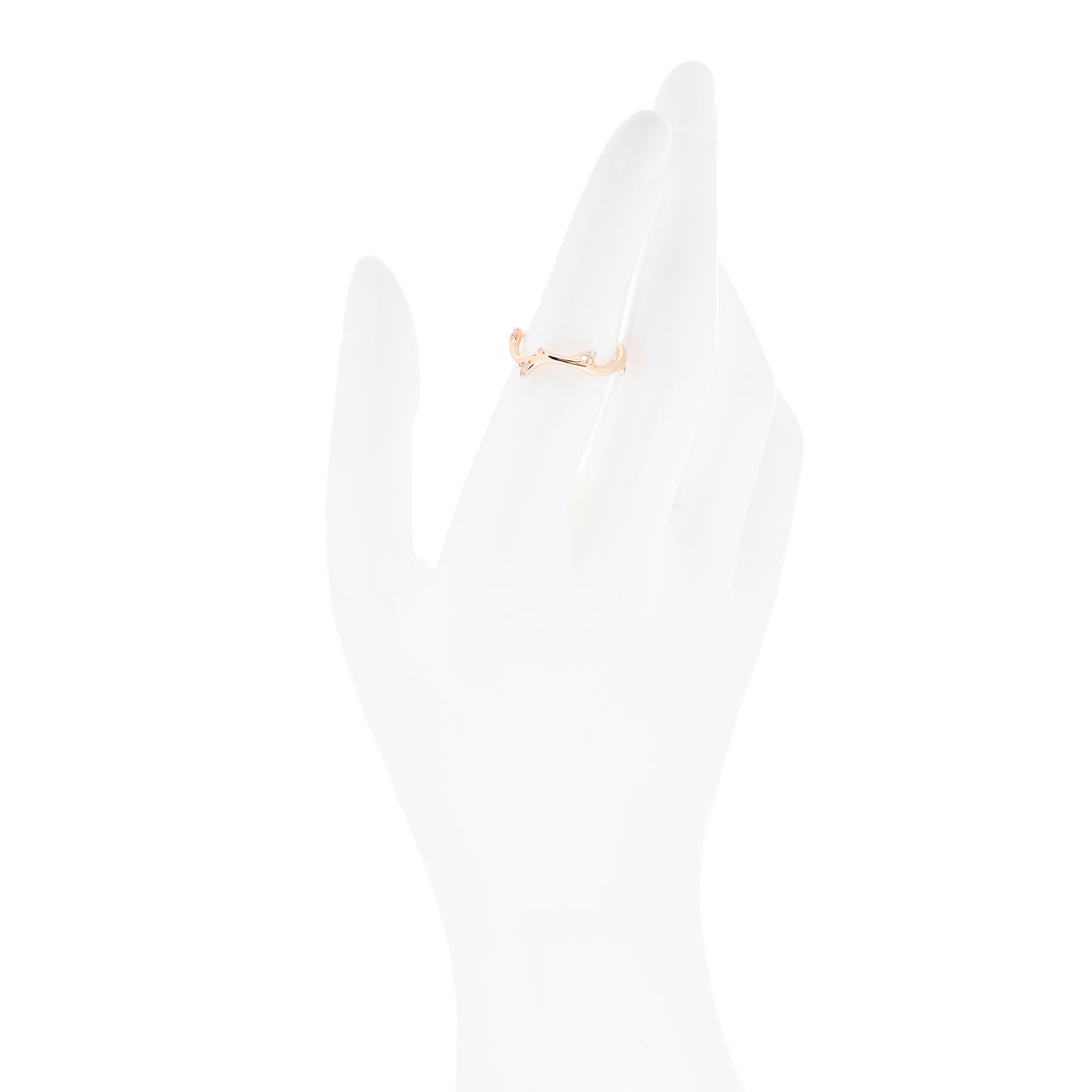 Christian Dior 18K Rose Gold Diamond Bois de Rose Ring 51 5.75 2 of 4