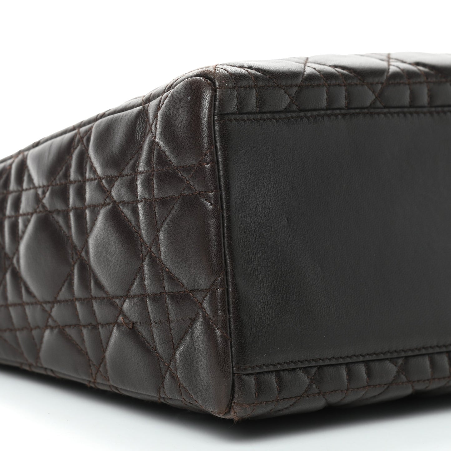 Lambskin Cannage Medium Lady Dior Dark Brown