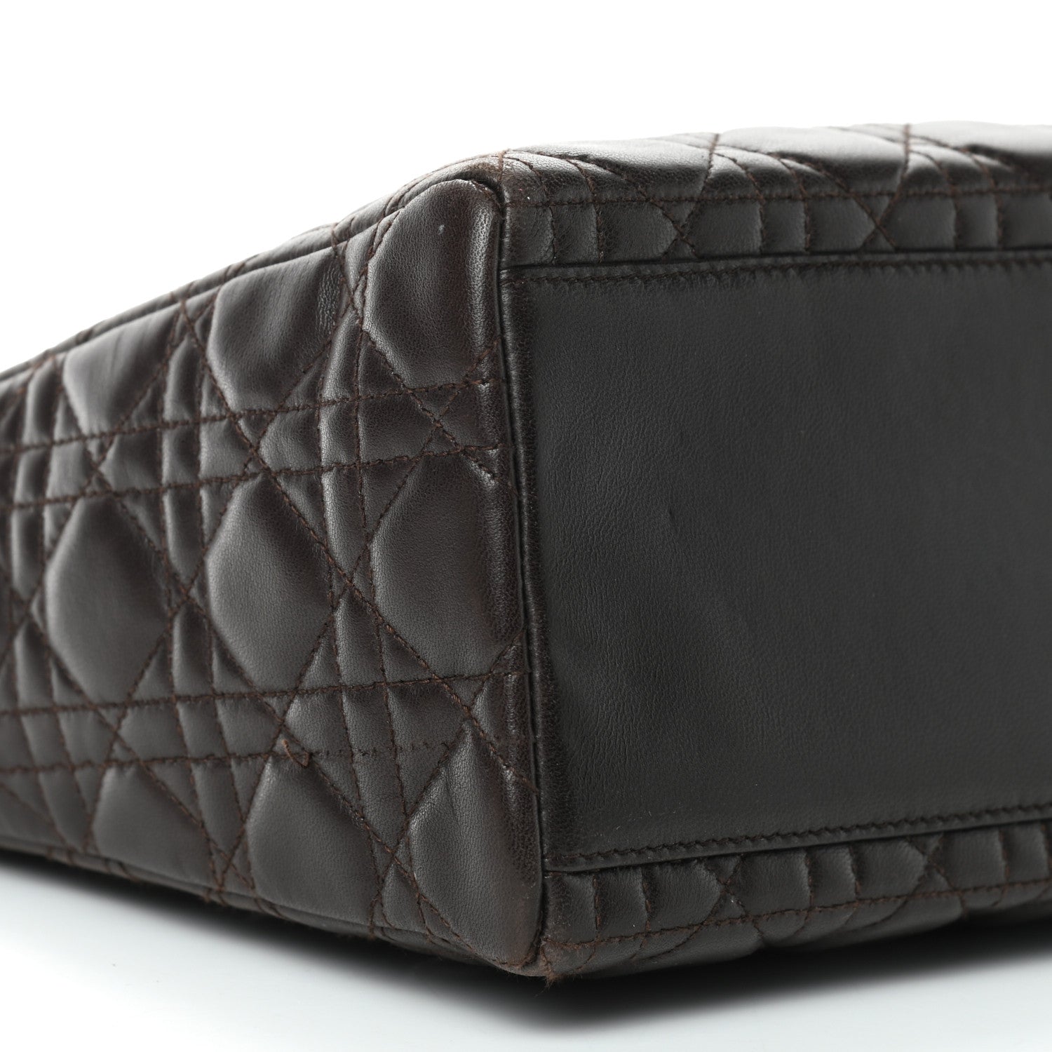 Christian Dior Lambskin Cannage Medium Lady Dior Dark Brown 8 of 12