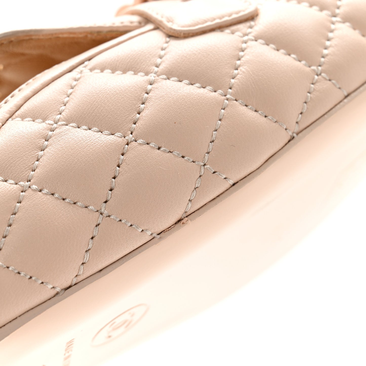 Lambskin Quilted Chain CC Mules 39 Light Pink