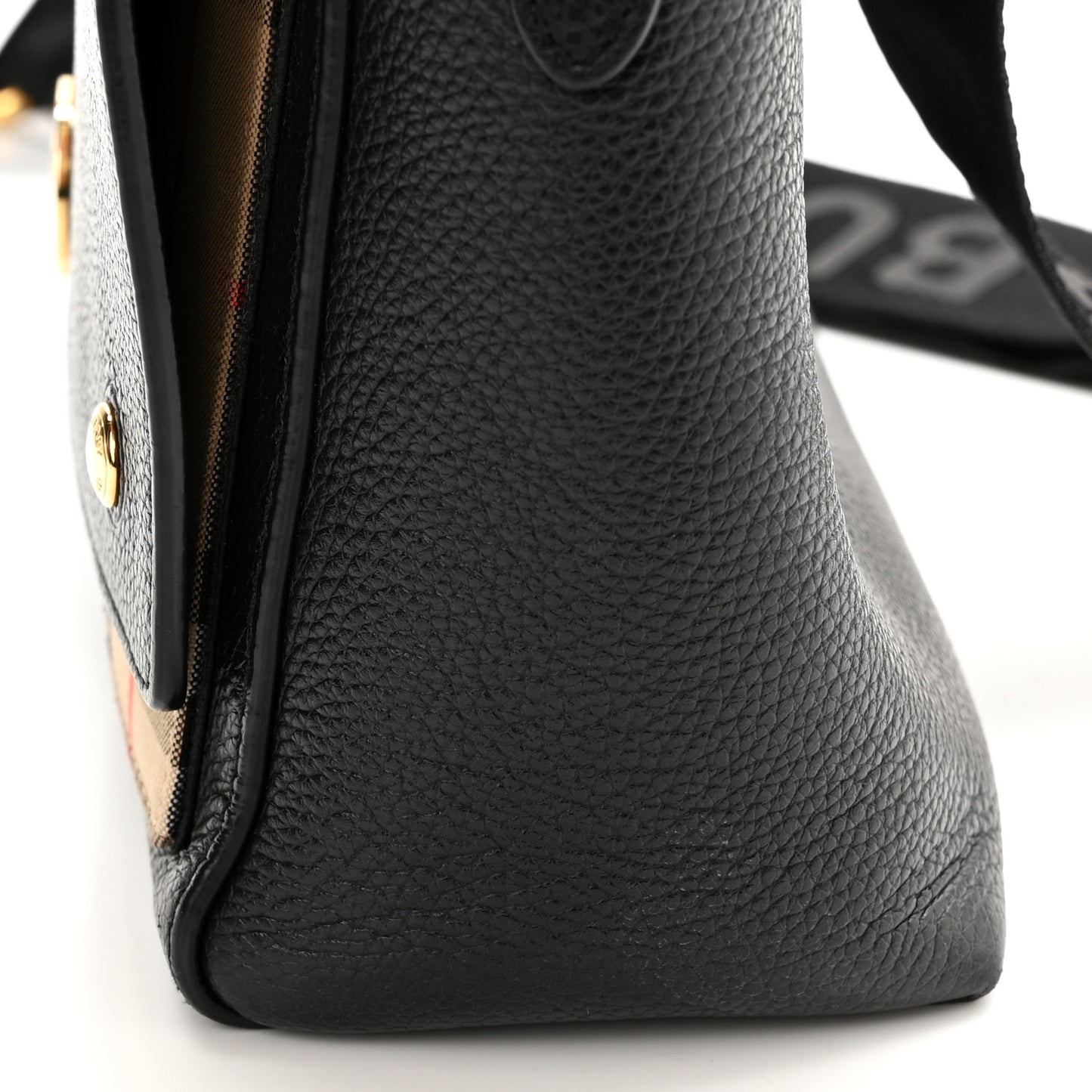 Grainy Calfskin Vintage Check Note Crossbody Bag Black