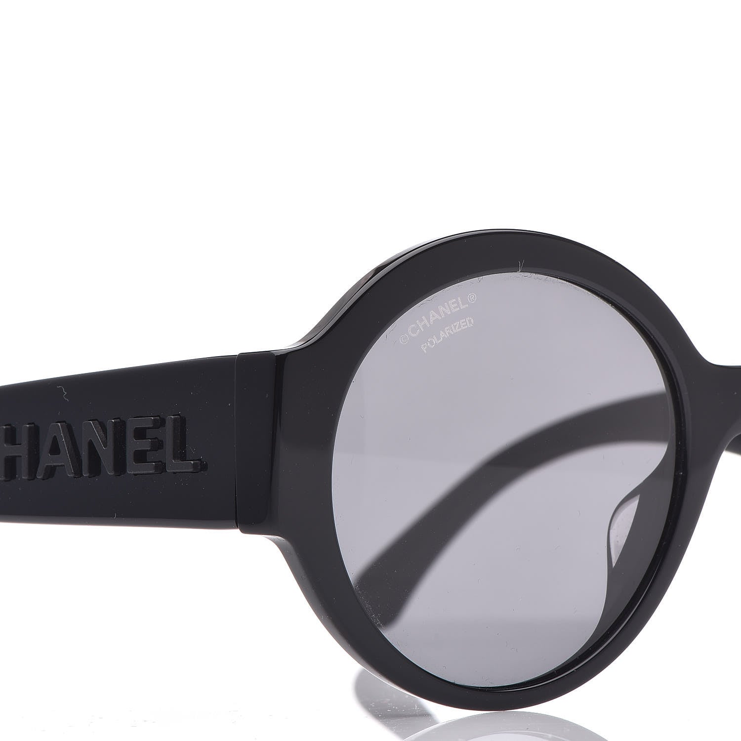 Chanel Acetate Polarized Round Sunglasses 5410 Black 5 of 8