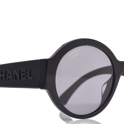 Chanel Acetate Polarized Round Sunglasses 5410 Black 5 of 8