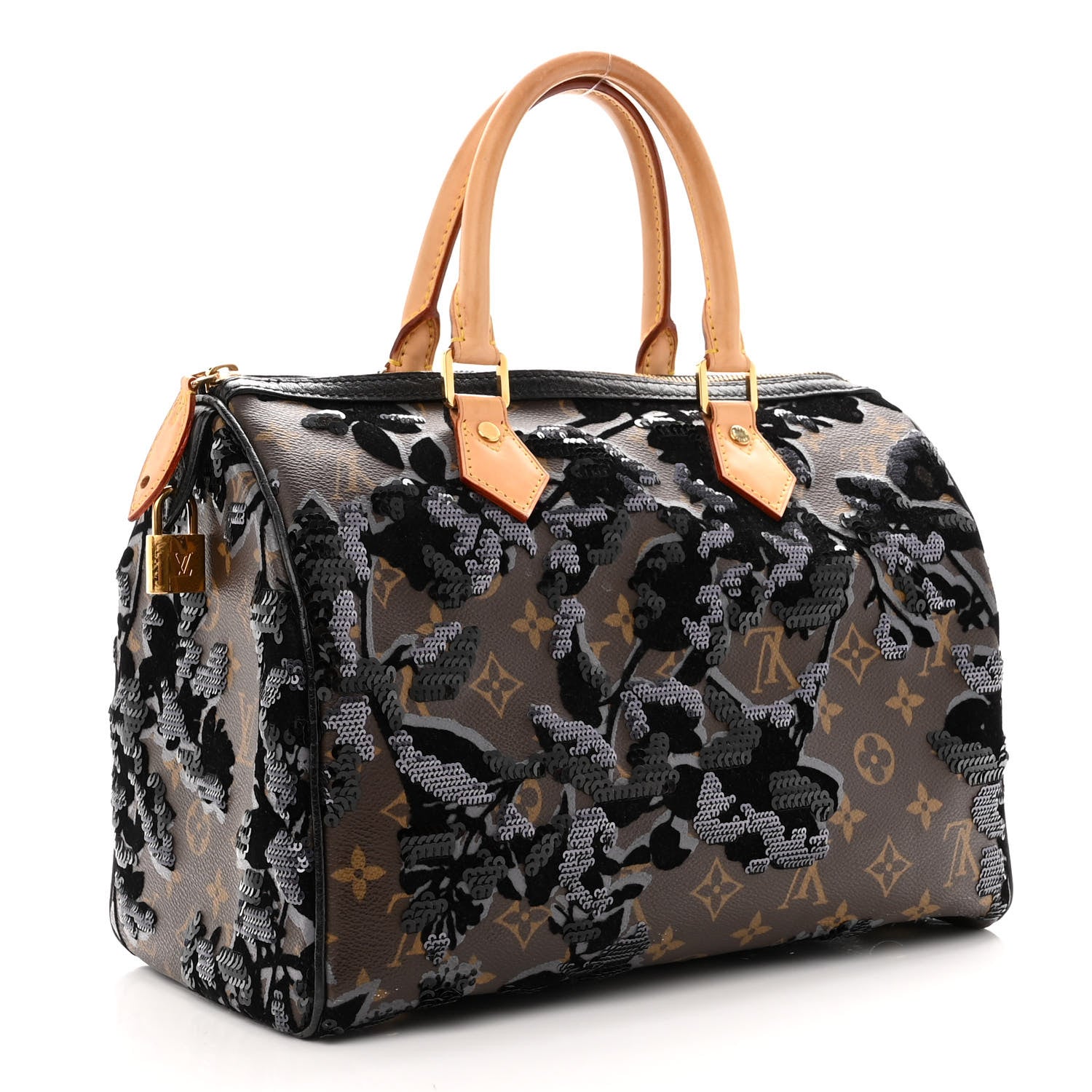 Louis Vuitton Monogram Fleur De Jais Sequins Speedy 30 3 of 11