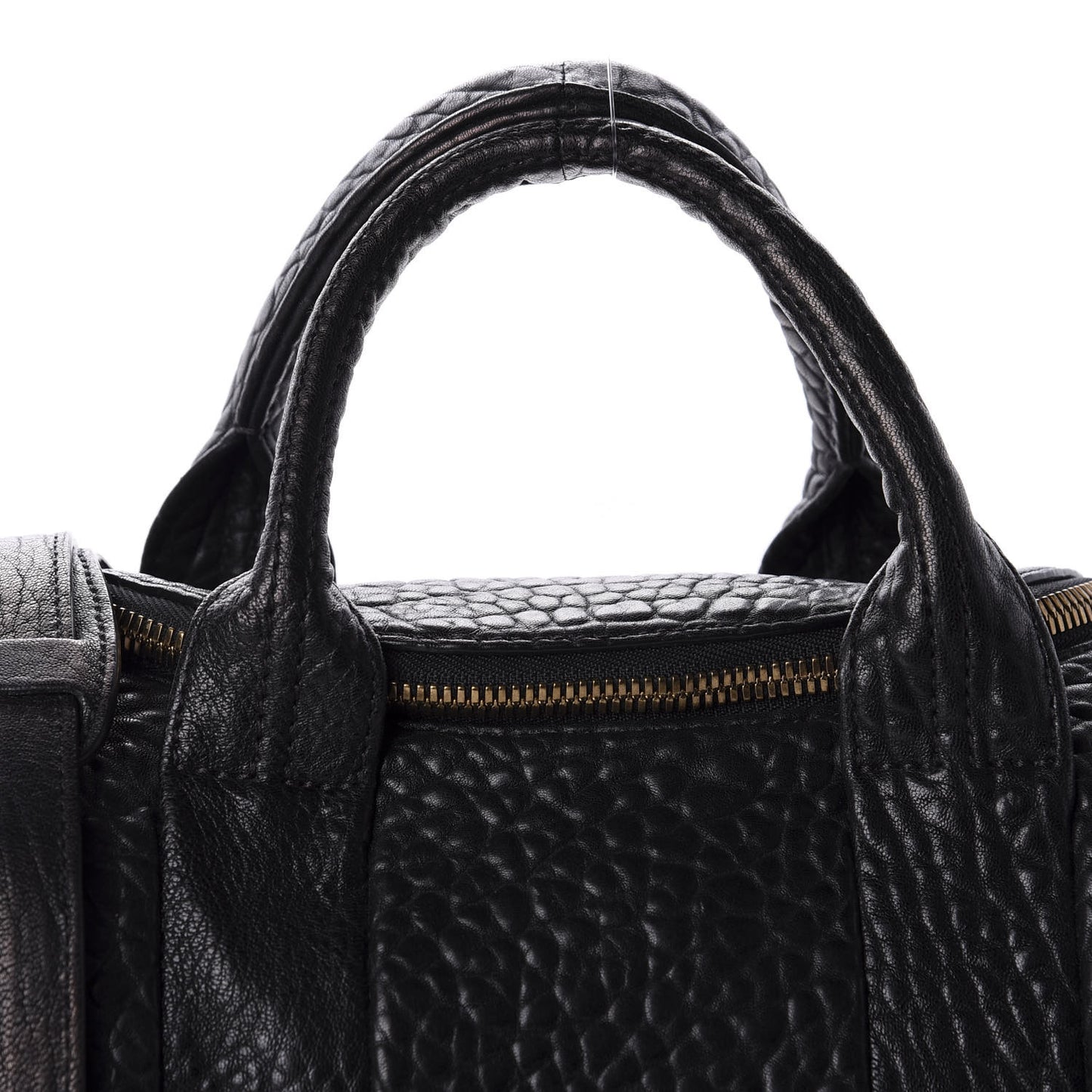 Pebbled Lambskin Rockie Black Antique Brass Hardware