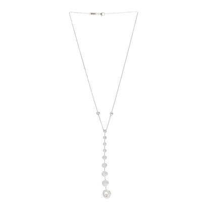 Chopard 18K White Gold Diamond Happy Diamonds Pave Graduated Drop Necklace 3 of 4