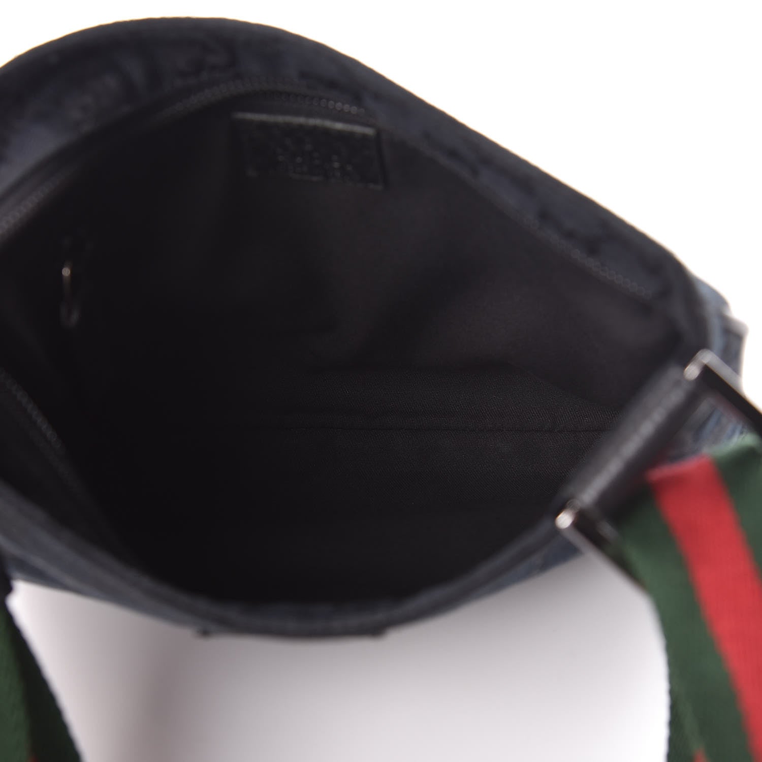 Gucci Monogram Web Small Flat Messenger Bag Black 5 of 10