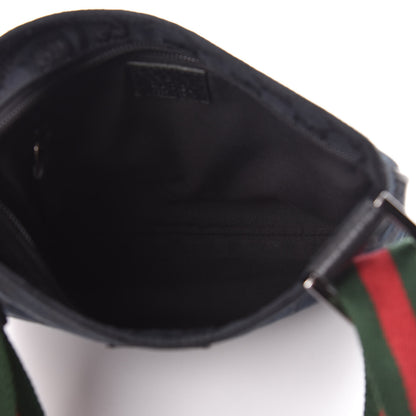 Gucci Monogram Web Small Flat Messenger Bag Black 5 of 10