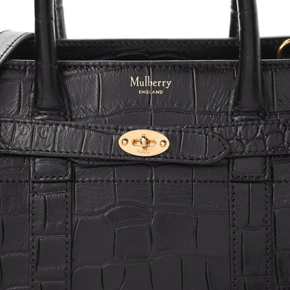 Mulberry Crocodile Embossed Mini Zipped Bayswater Black 8 of 10