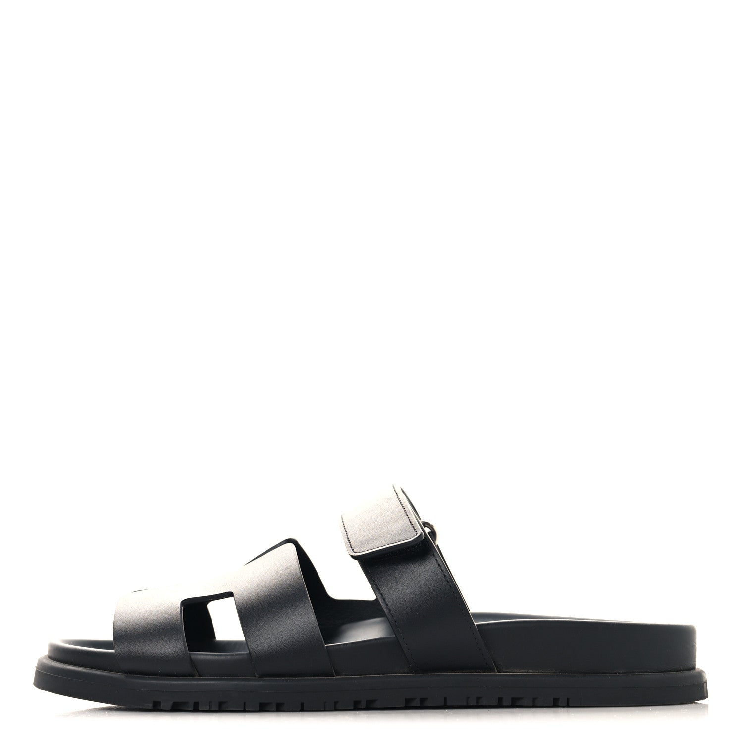 Hermes Calfskin Womens Chypre Sandals 39 Black 1 of 10