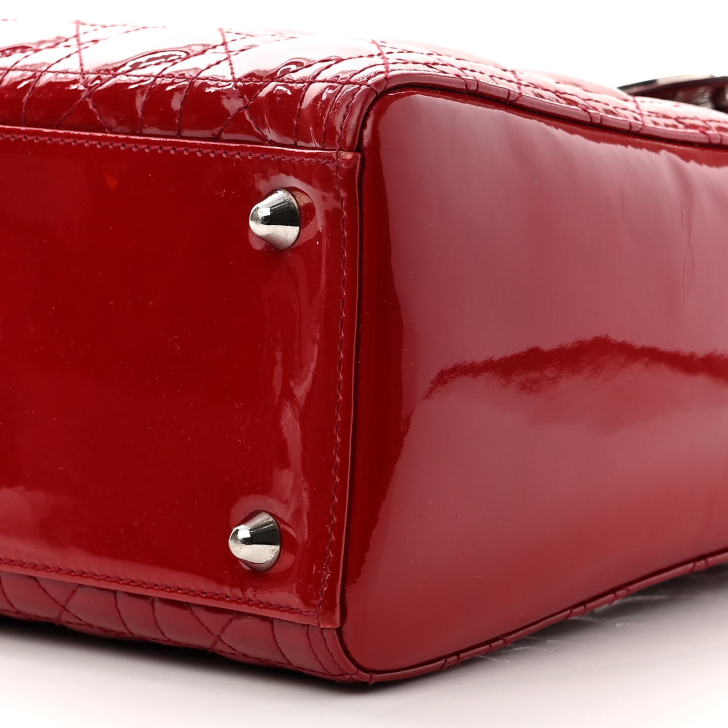 Patent Cannage Large Lady Dior Red