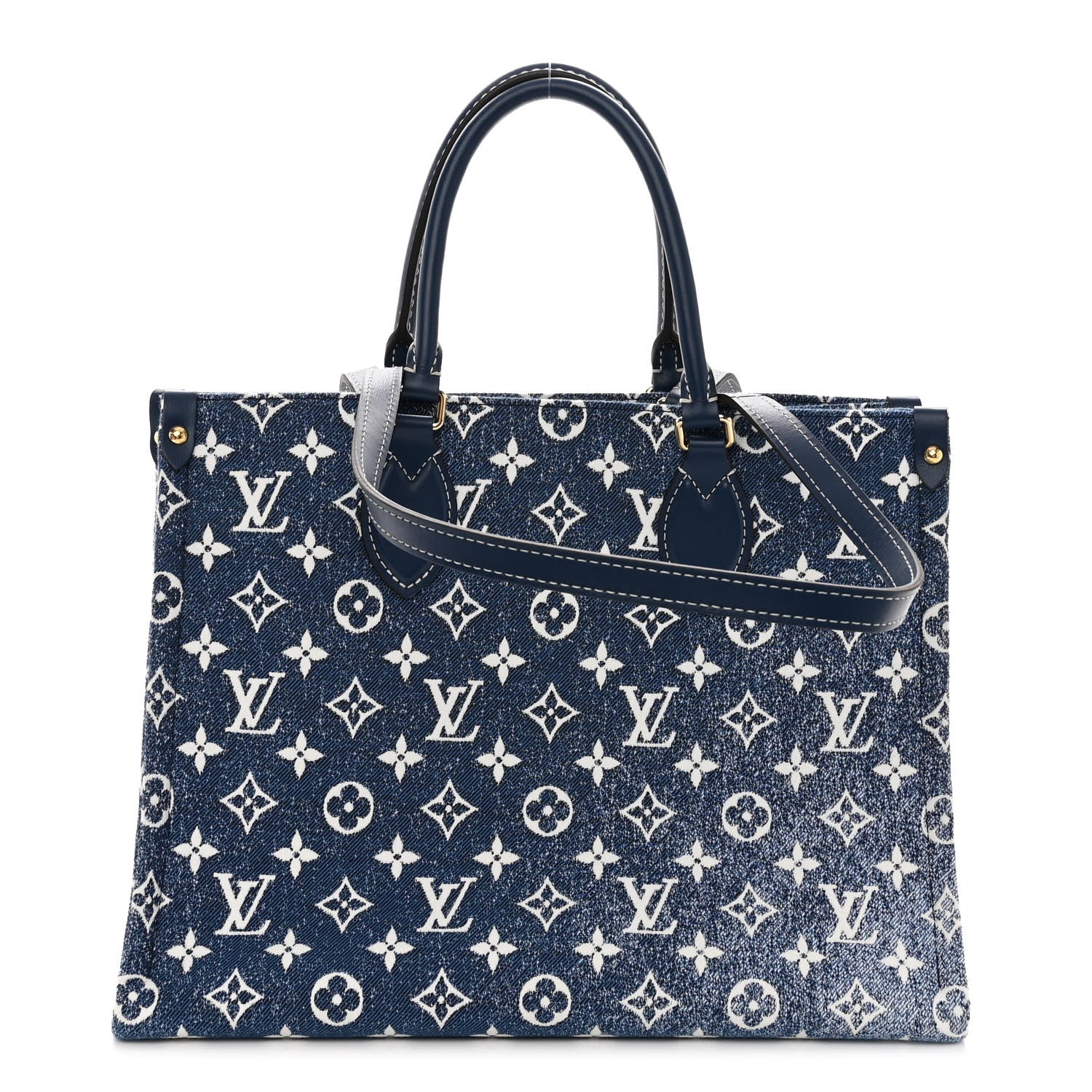 Louis Vuitton Monogram Jacquard Denim Onthego MM Bleu 1 of 9