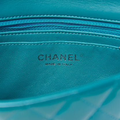 Chanel Patent Quilted Mini Rectangular Flap Turquoise 6 of 10