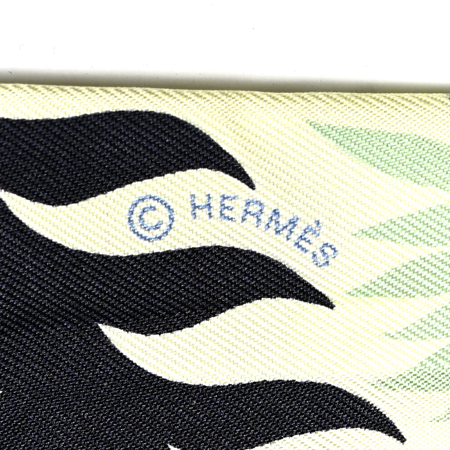 Hermes Silk Sous Le Charme D Orphee Twilly Bleu Black Jaune Soufre 3 of 4