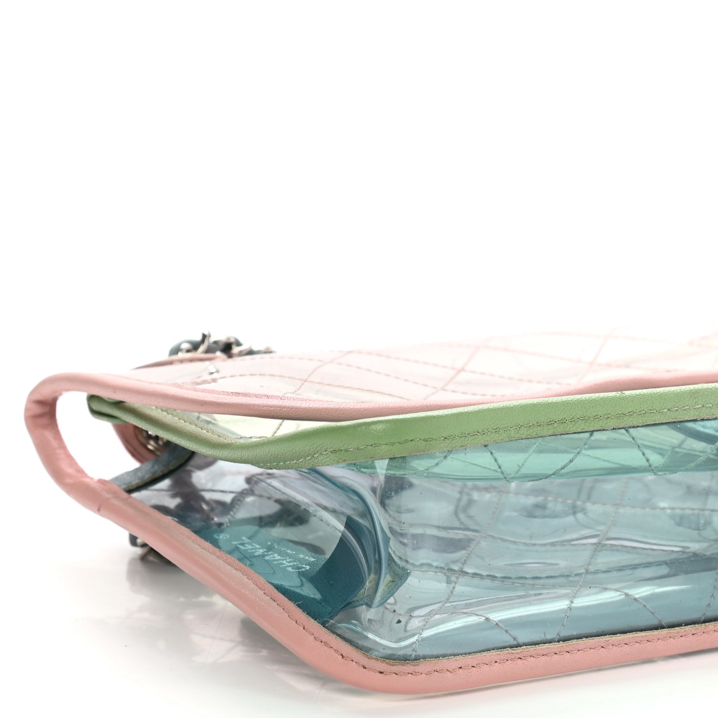 Lambskin PVC Quilted Medium Coco Splash Flap Blue Green