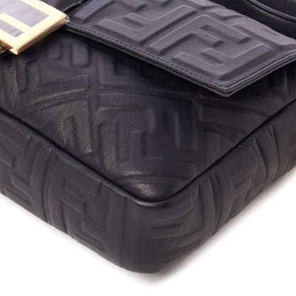 Fendi Nappa FF 1974 Embossed Large Baguette Black 5 of 8