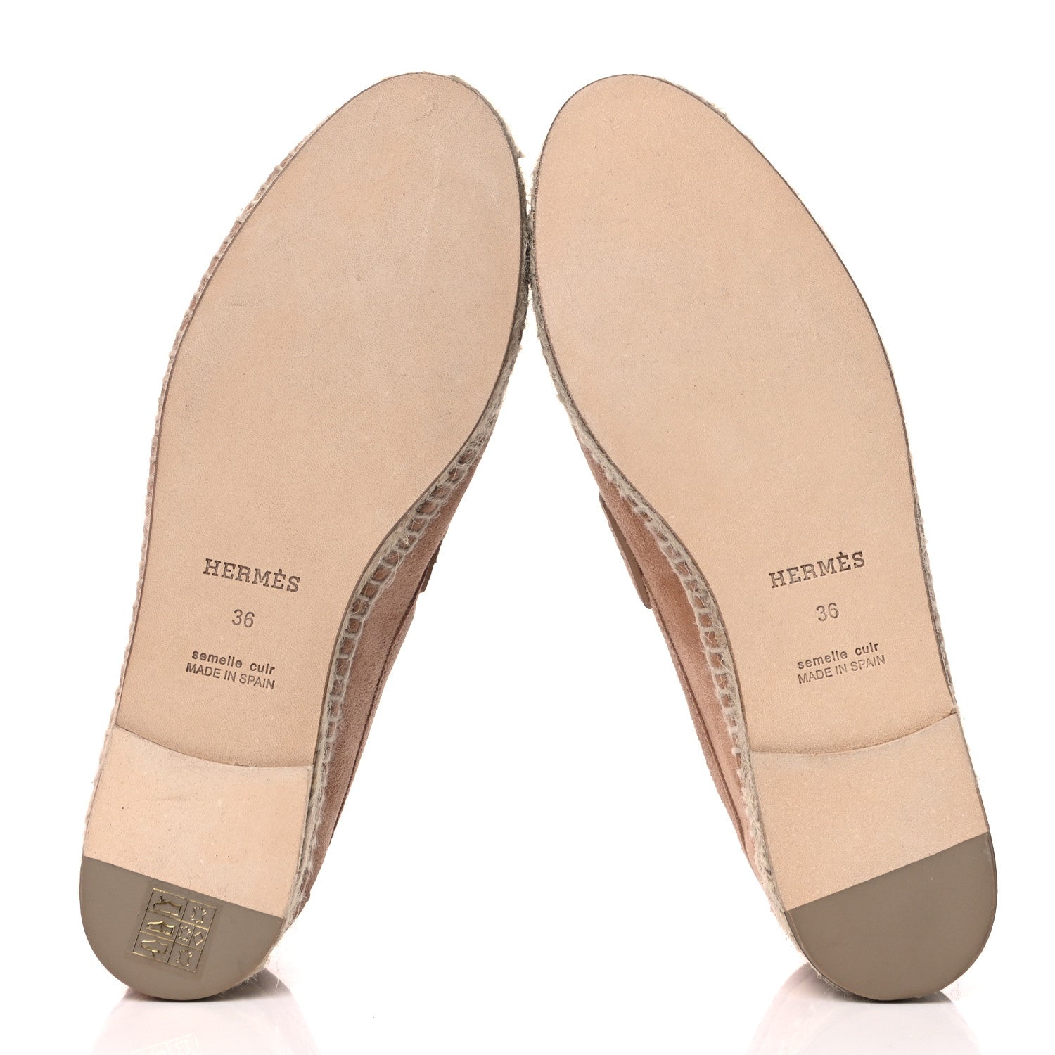 Hermes Suede Calfskin Womens Trip Espadrilles 36 Bois de Santal 6 of 10