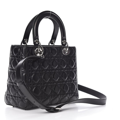 Christian Dior Lambskin Cannage Medium Lady Dior Black 3 of 16
