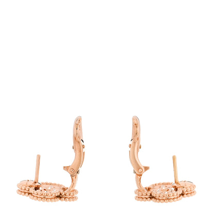 Van Cleef & Arpels 18K Rose Gold Diamond Vintage Alhambra Earrings 3 of 5