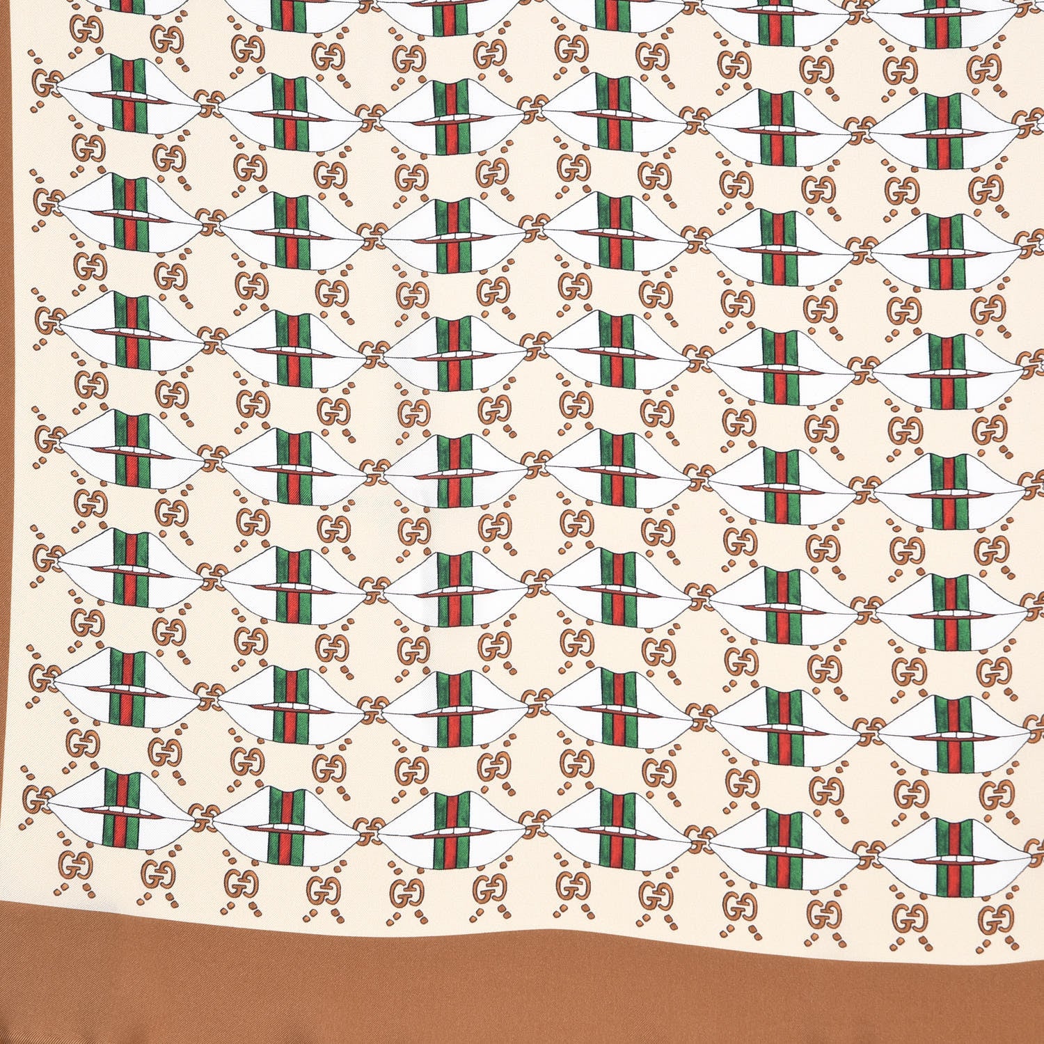 Gucci Silk GG Web Kisses Square Scarf 3 of 6