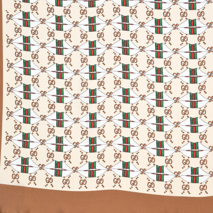 Gucci Silk GG Web Kisses Square Scarf 3 of 6