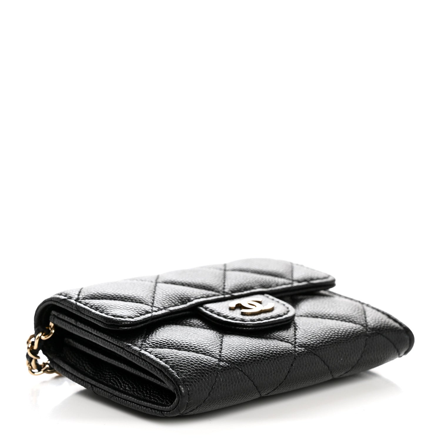 Chanel Caviar Quilted Flap Card Holder On Chain Black 4 of 10