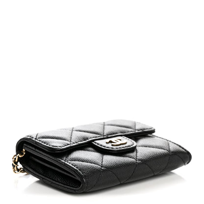 Chanel Caviar Quilted Flap Card Holder On Chain Black 4 of 10