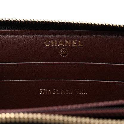 Chanel Aged Calfskin Quilted Small New York Charms 2.55 Reissue Zip Around Wallet Black 5 of 8
