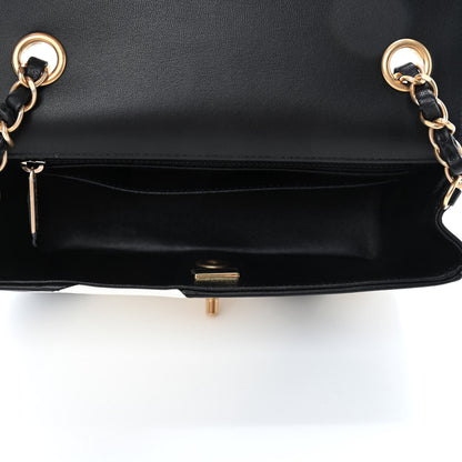 Chanel Lambskin Geometric Patchwork Mini Flap Black White 4 of 4