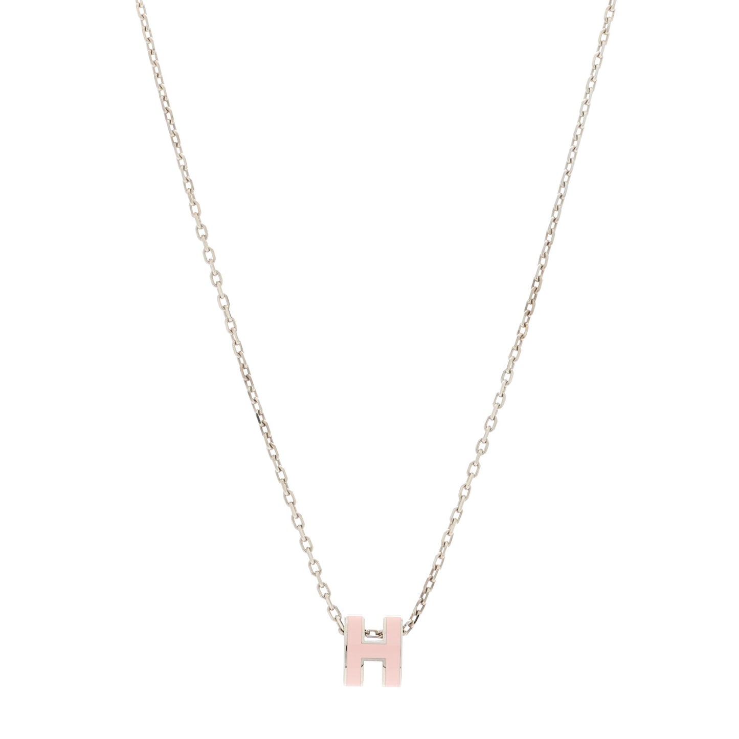 Palladium Mini Pop H Pendant Necklace Rose Dragee