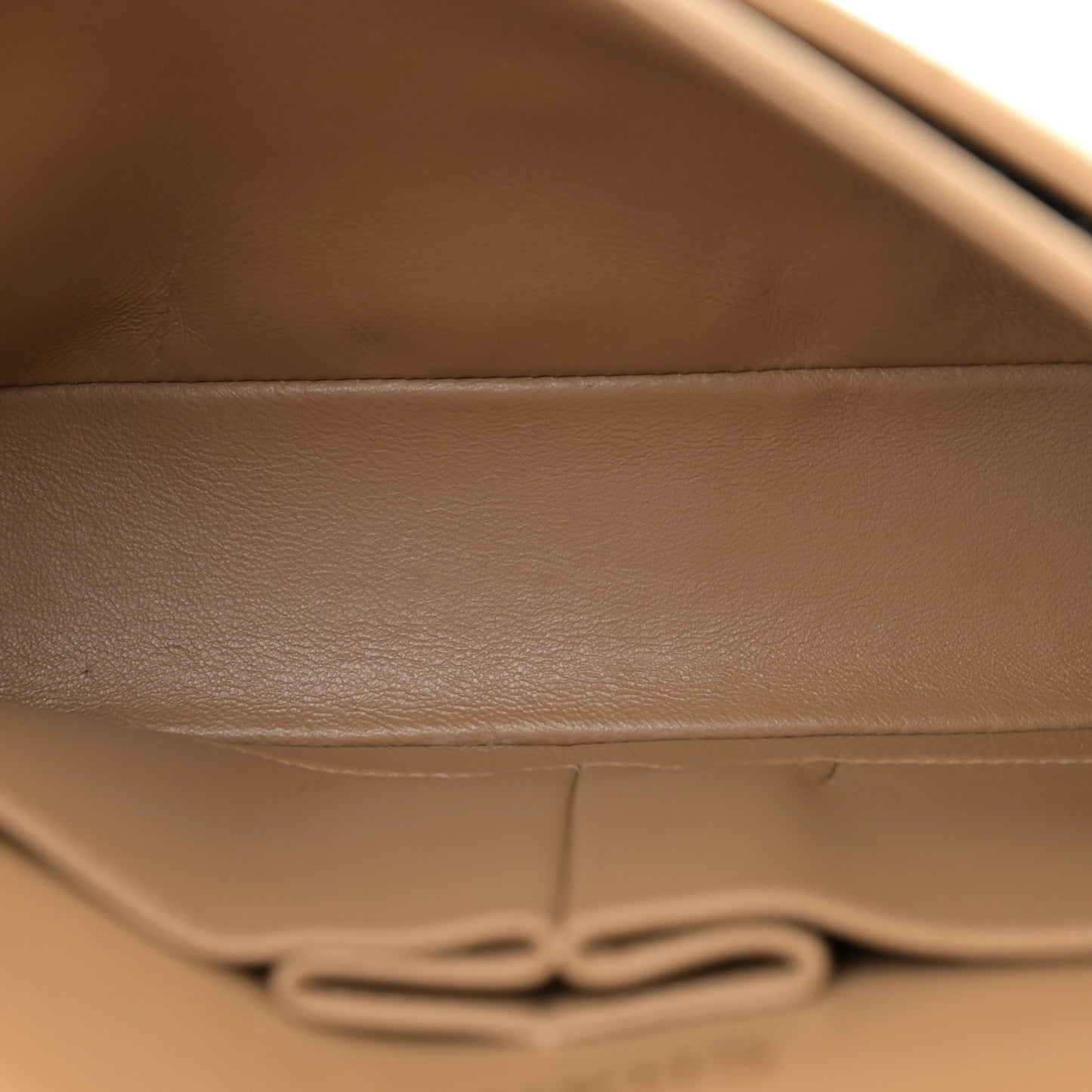 Lambskin Quilted Small Double Flap Beige