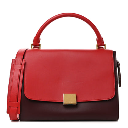 Celine Satin Baby Grained Calfskin Small Tri-Color Trapeze Carmin 1 of 9