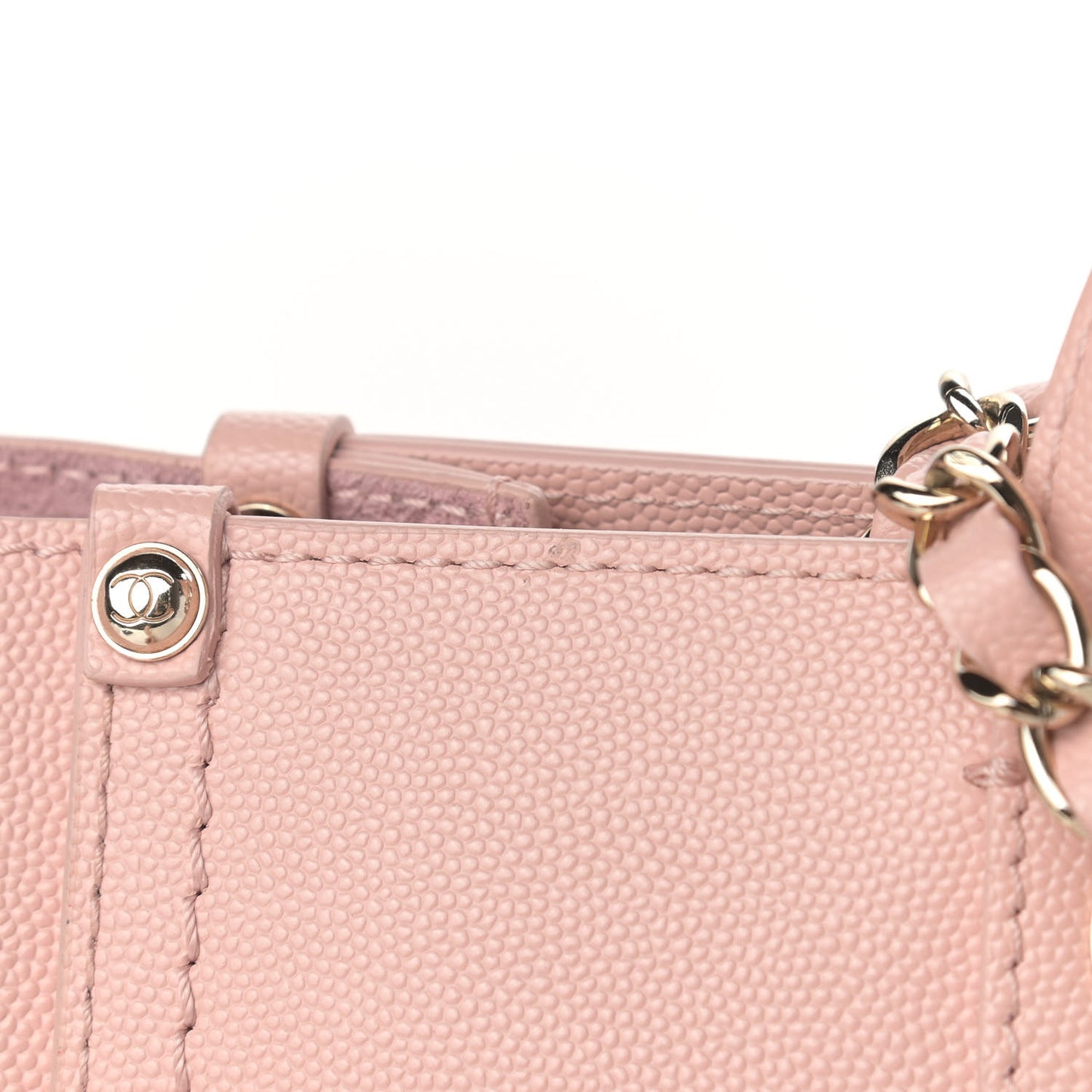 Caviar Small Studded Deauville Tote Light Pink