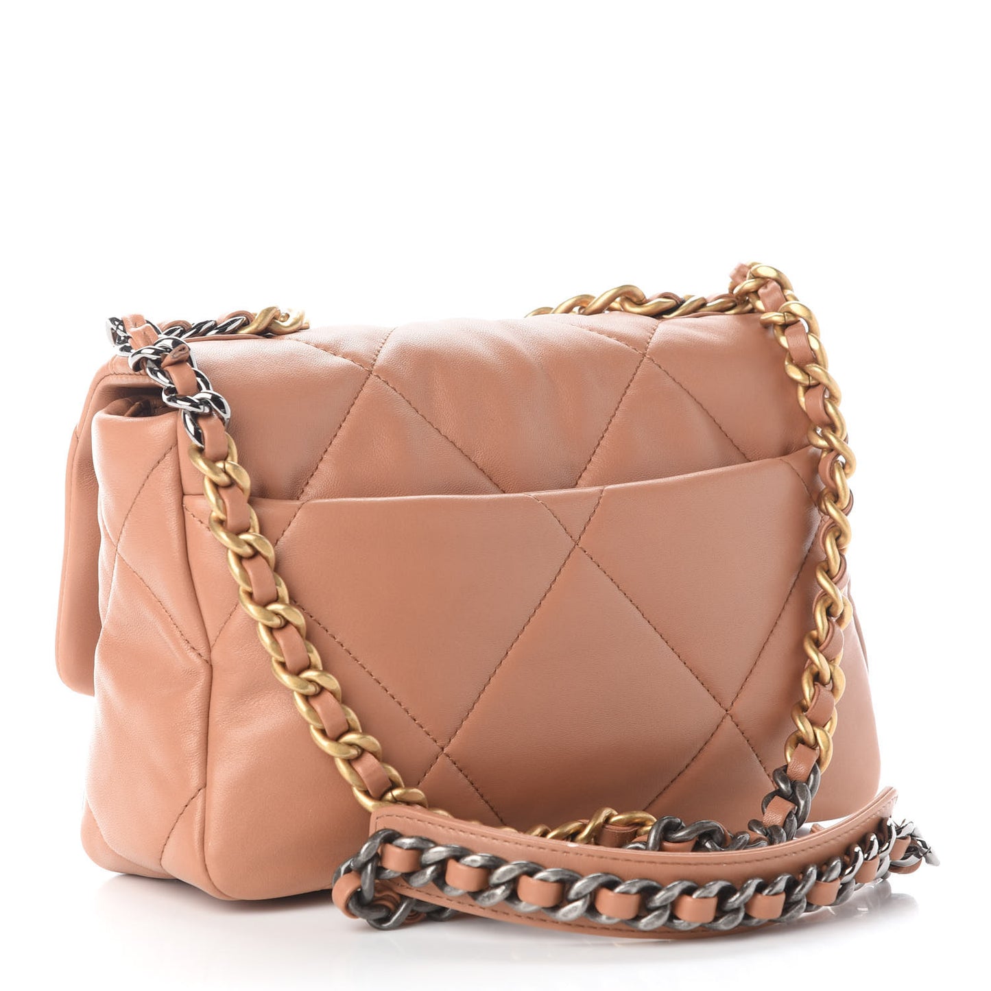 Lambskin Quilted Medium Chanel 19 Flap Brown