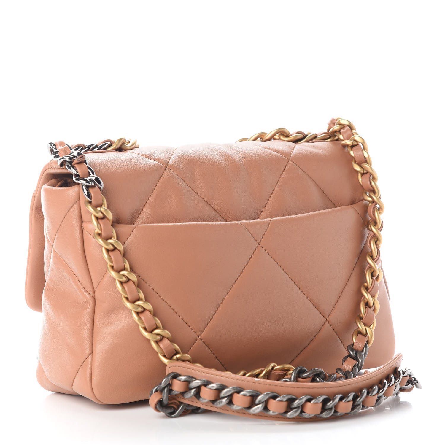 Chanel Lambskin Quilted Medium Chanel 19 Flap Brown 3 of 9