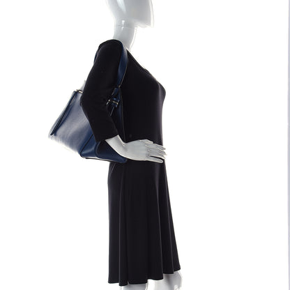 Celine Drummed Calfskin Medium Edge Shoulder Bag Ocean Blue 3 of 18