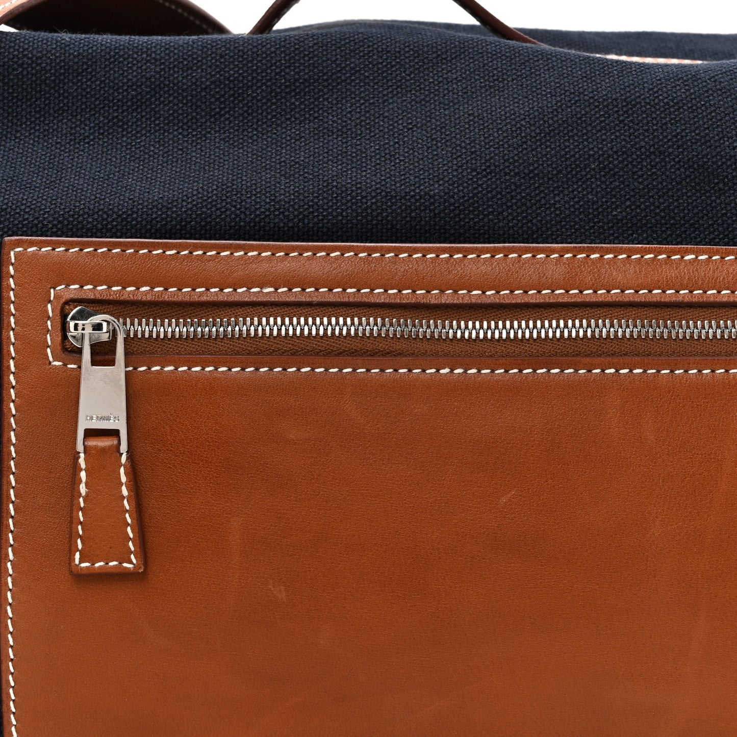 Toile Goeland Idro Calfskin Odyssee Terre Duffle Bag Bleu Marine Gold
