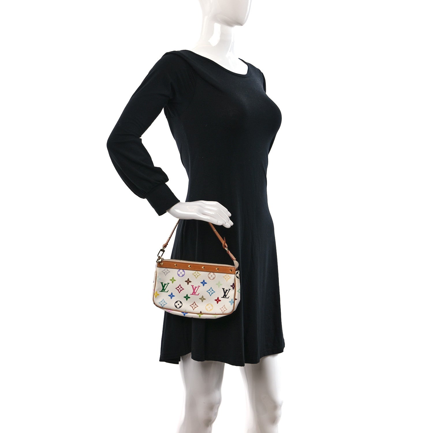 Louis Vuitton Monogram Multicolor Pochette Accessories White 2 of 13