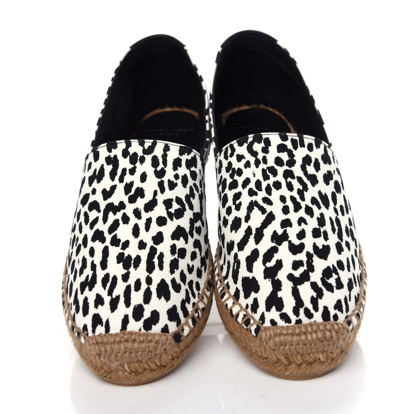 Canvas Leopard Print Espadrilles 40 Latte Black