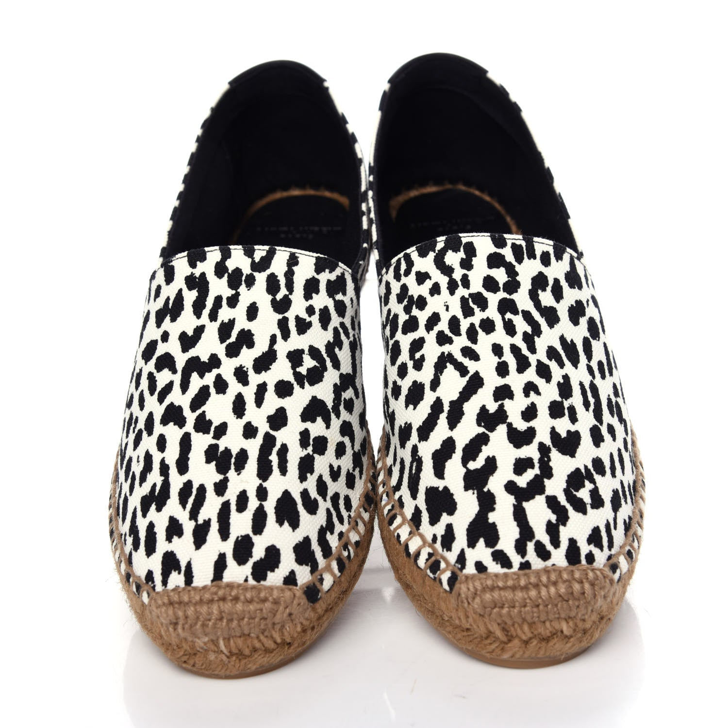 Saint Laurent Canvas Leopard Print Espadrilles 40 Latte Black 5 of 13