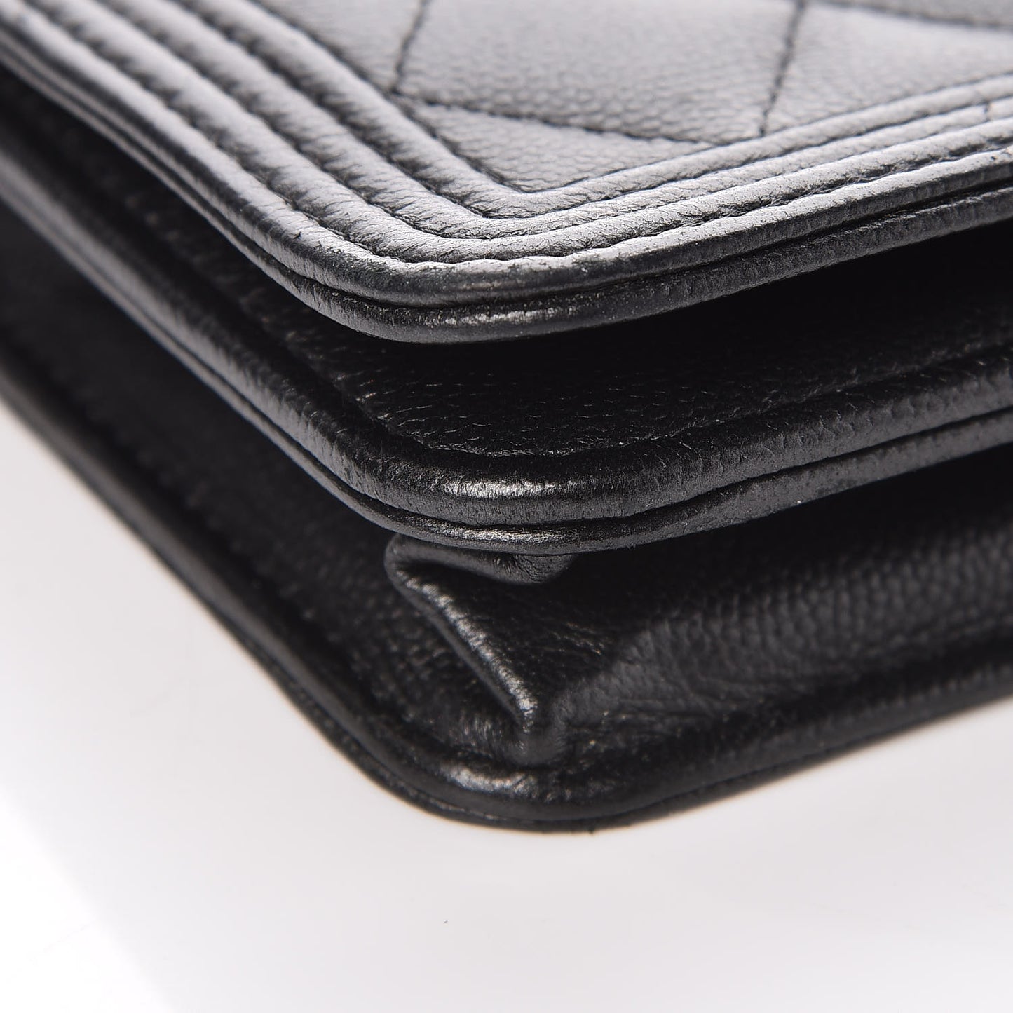 Caviar Quilted Boy Wallet On Chain WOC So Black