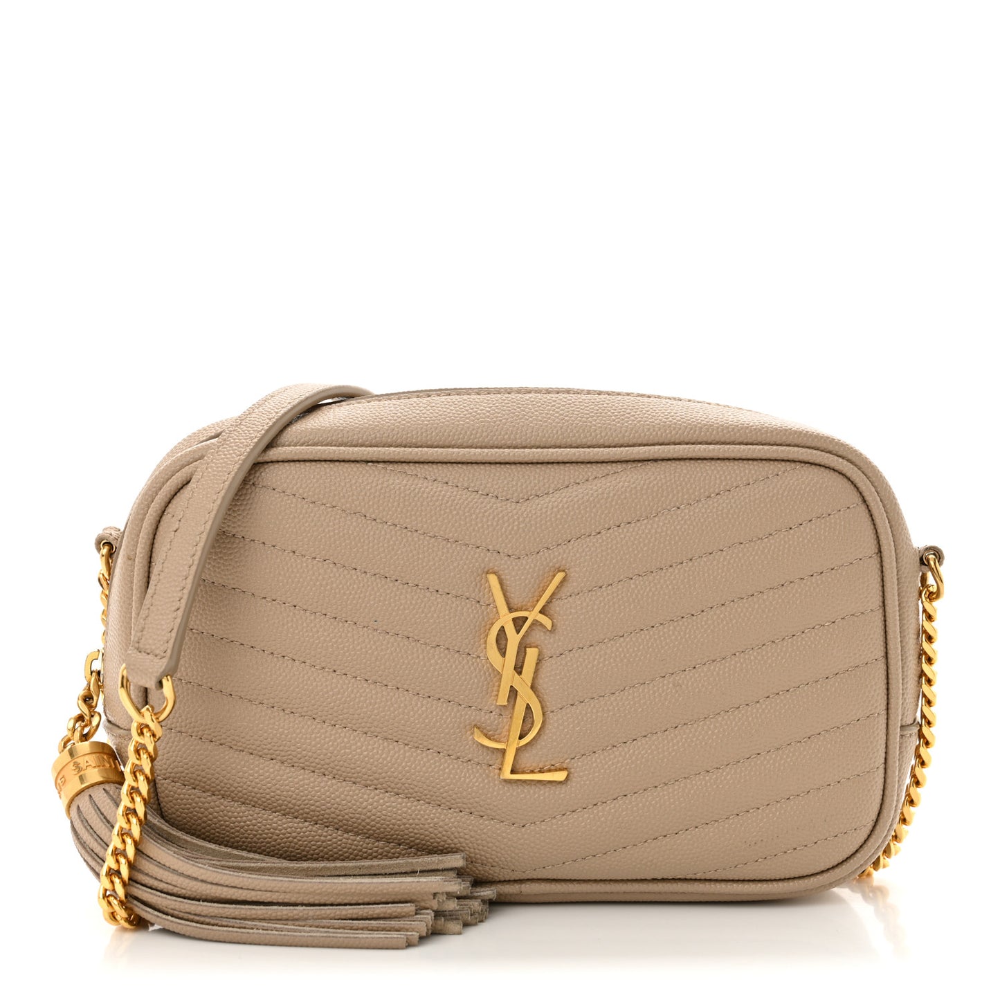 Grain De Poudre Matelasse Monogram Mini Lou Camera Bag Dark Beige