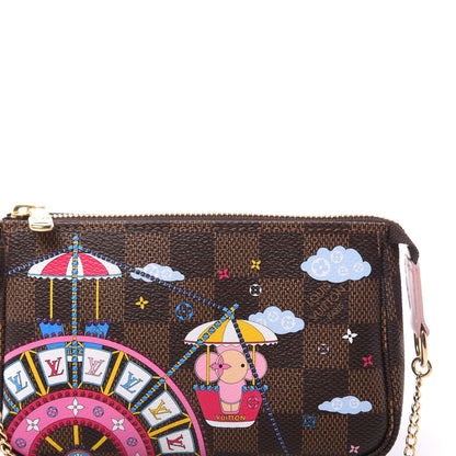 Louis Vuitton Damier Ebene 2020 Christmas Animation Big Wheel Mini Pochette Accessories Rose Ballerine 9 of 10