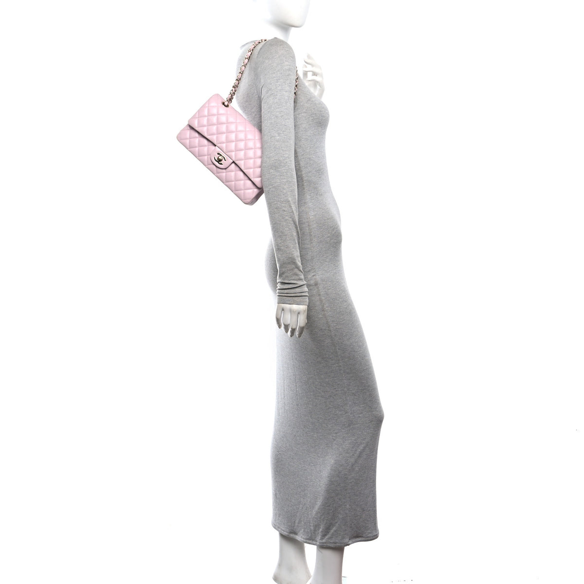 Chanel Caviar Quilted Medium Double Flap Light Pink 2 of 10